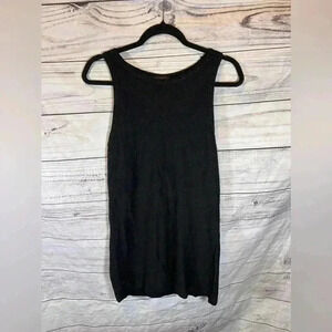 WHITE HOUSE BLACK MARKET Black Knit Metallic Sleeveless Dress Size M